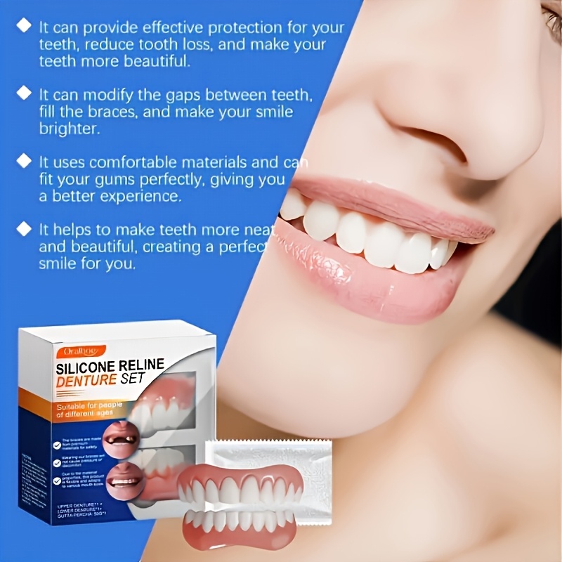 Travel Accessories Set - Adjustable Upper and Lower Cosmetic Teeth