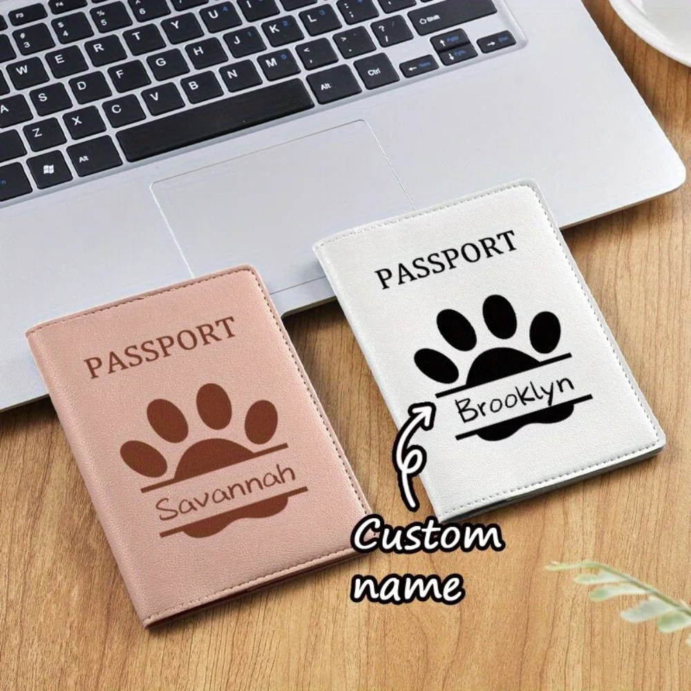 Travel Accessories Dog - Custom Name Dog Paw Pattern Classic
