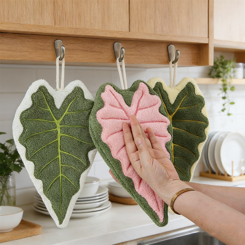 Travel Towel Quick Dry - Ultra-Absorbent Leaf Wipe Towel Soft Coral