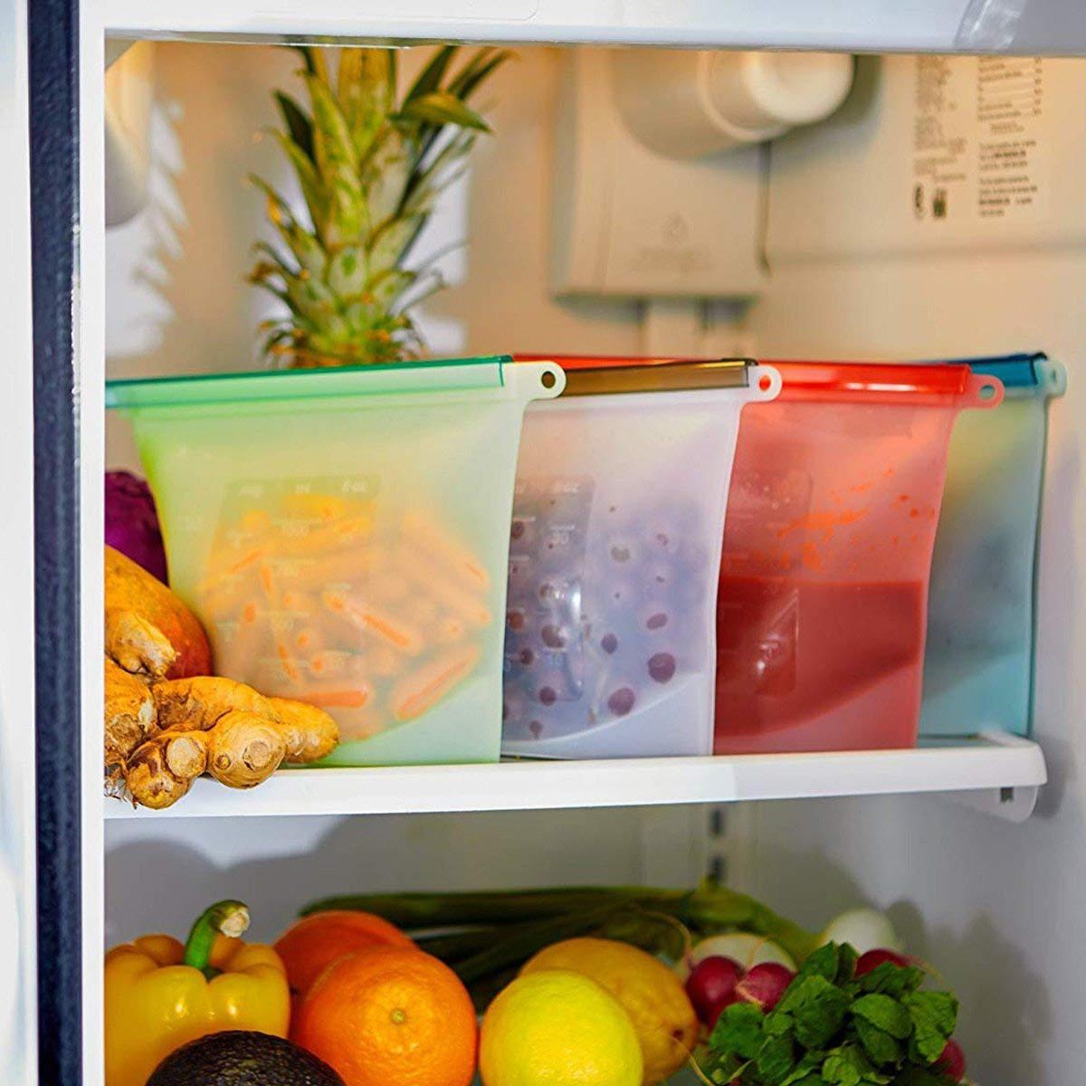 5pcs Silicone Food Storage Con - Reusable Zip Bag recensione e prezzo