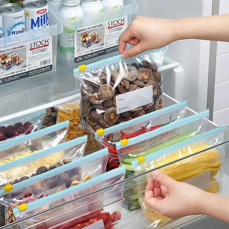 10-60PCS Reusable Food Bags Re - Reusable Zip Bag recensione e prezzo