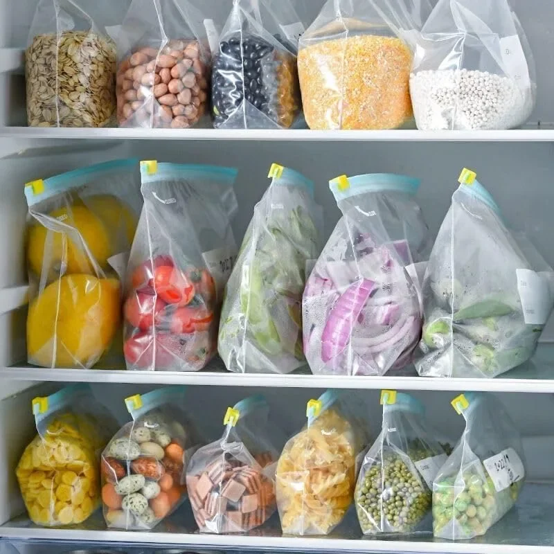 10-60PCS Reusable Food Bags Re - Reusable Zip Bag recensione e prezzo