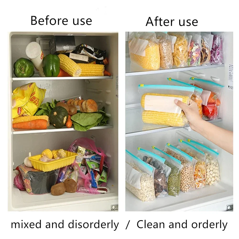 10-60PCS Reusable Food Bags Re - Reusable Zip Bag recensione e prezzo