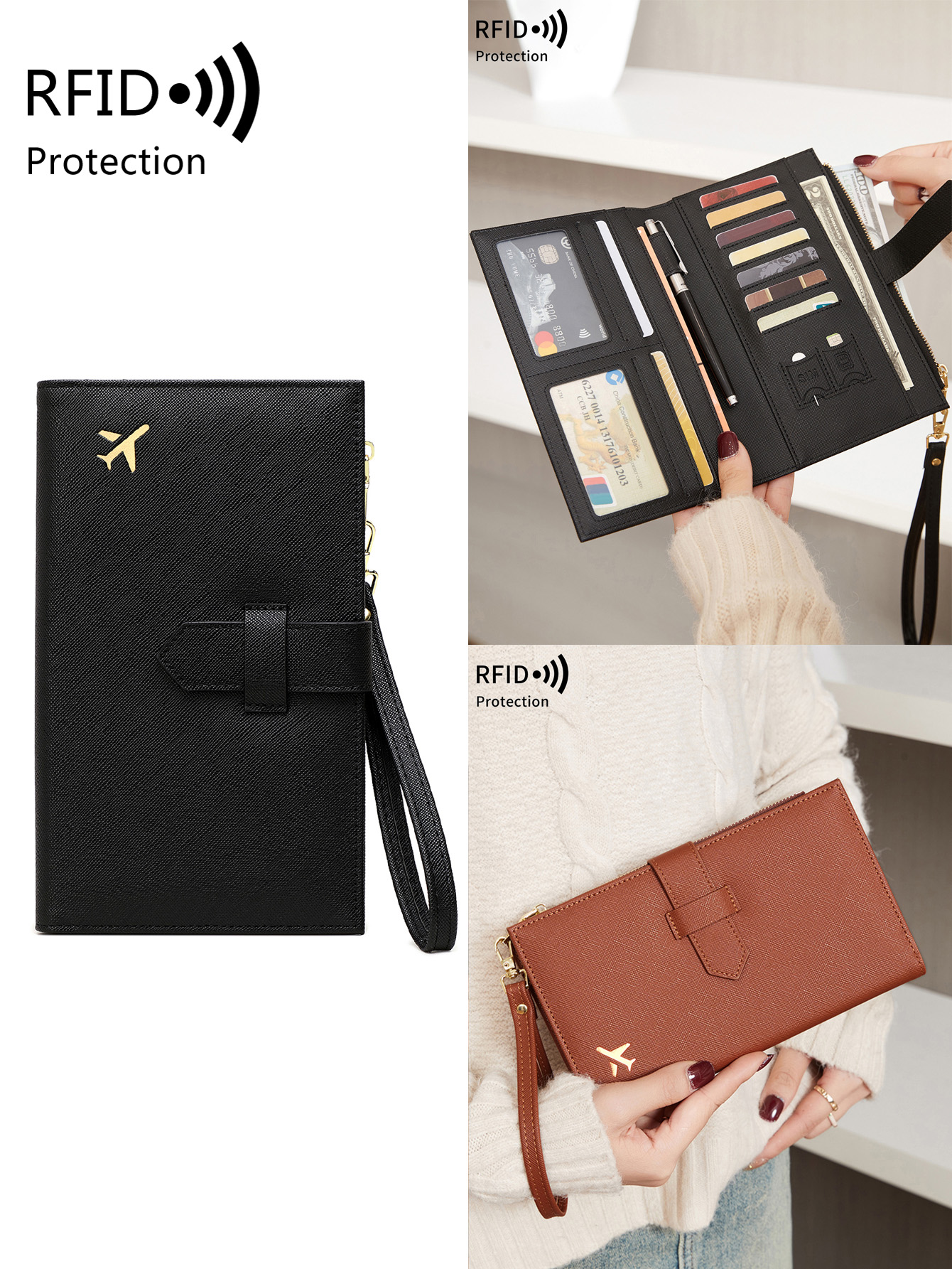Fashionable PU leather airplan - Travel Accessories Rfid recensione e prezzo