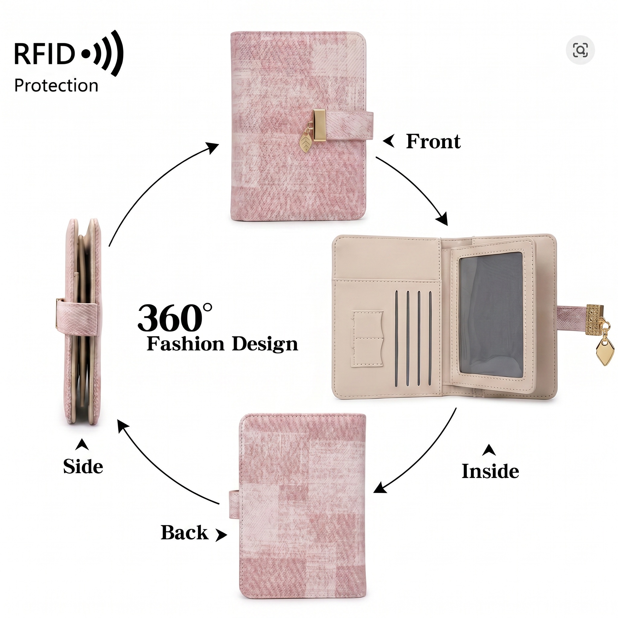 Pomelo Best Pink Plaid RFID Bl - Travel Accessories Rfid recensione e prezzo