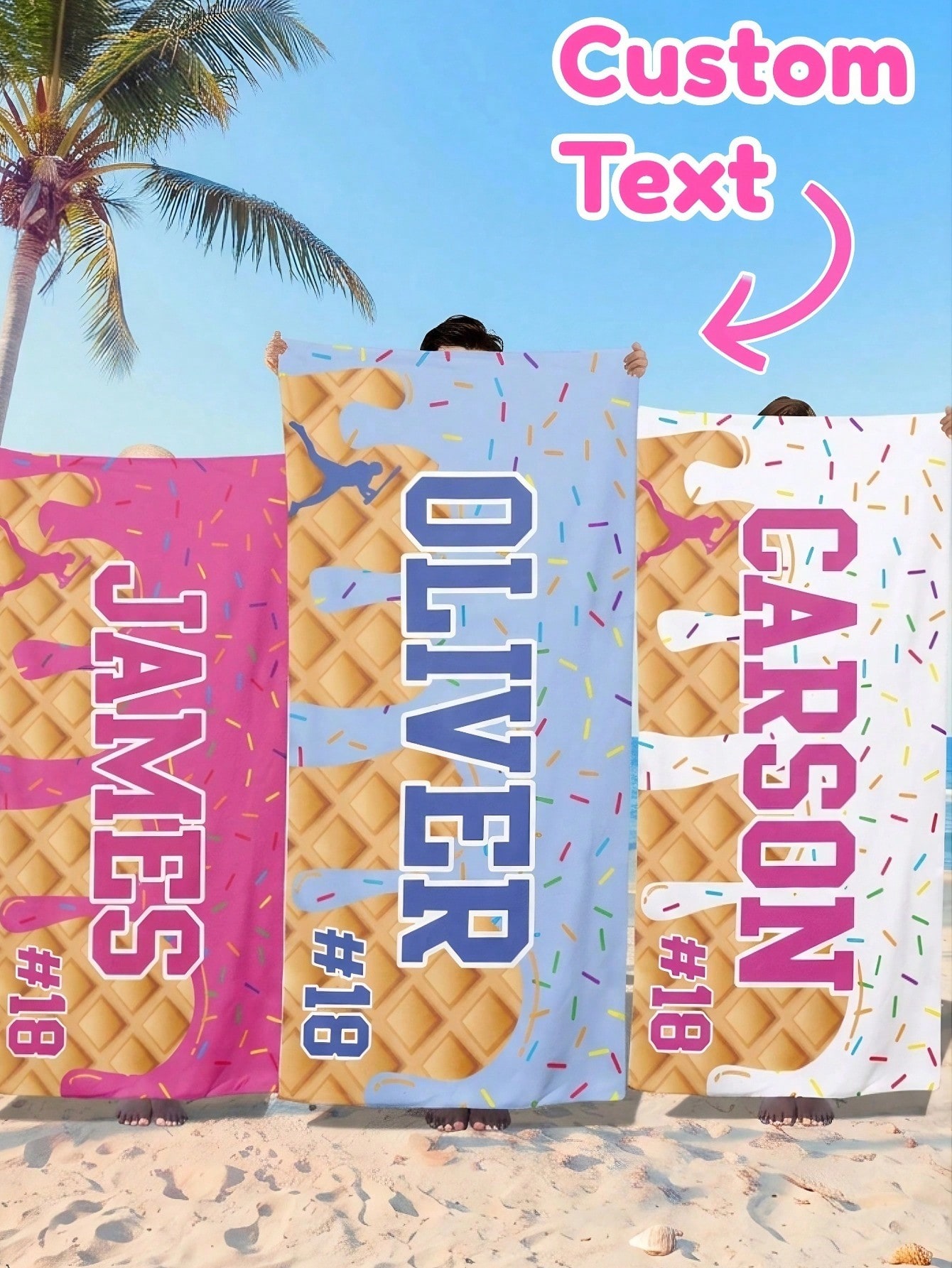 1pc Custom Text Ice Cream Base - Travel Towel Quick Dry recensione e prezzo