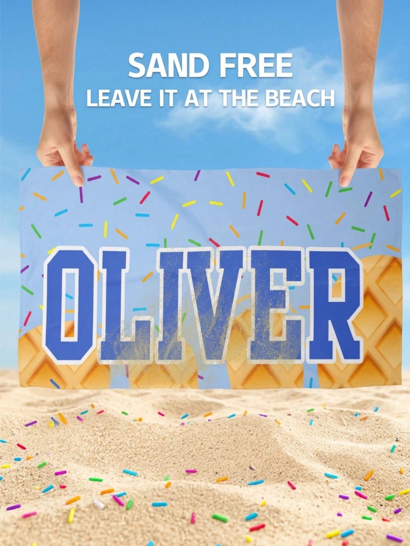 1pc Custom Text Ice Cream Base - Travel Towel Quick Dry recensione e prezzo