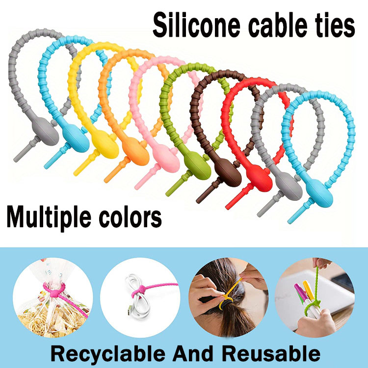 Silicone cable ties5Pcs/Lot 8  - Reusable Zip Bag recensione e prezzo