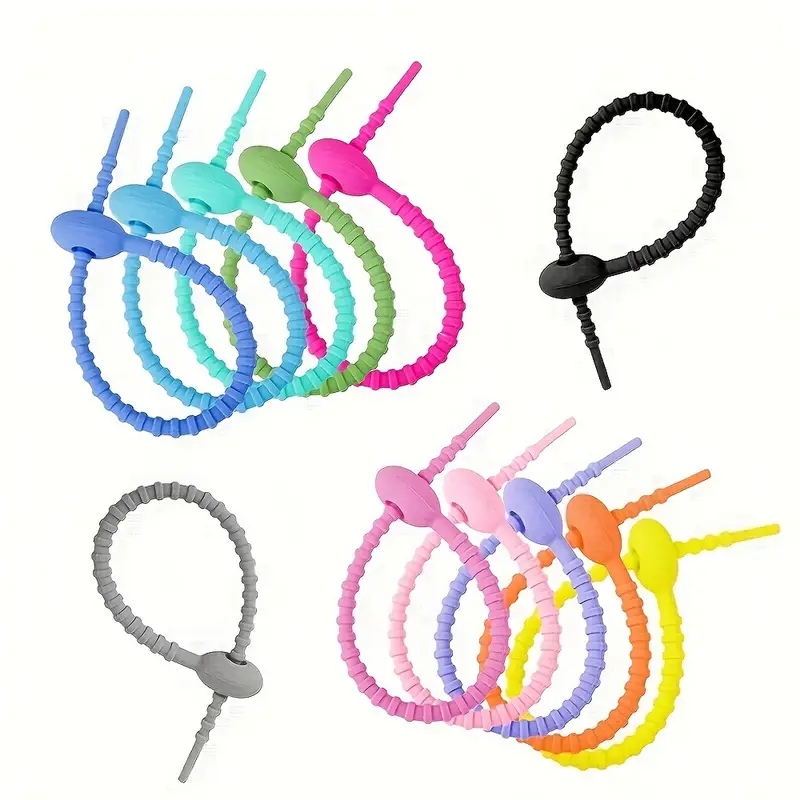 Silicone cable ties5Pcs/Lot 8  - Reusable Zip Bag recensione e prezzo