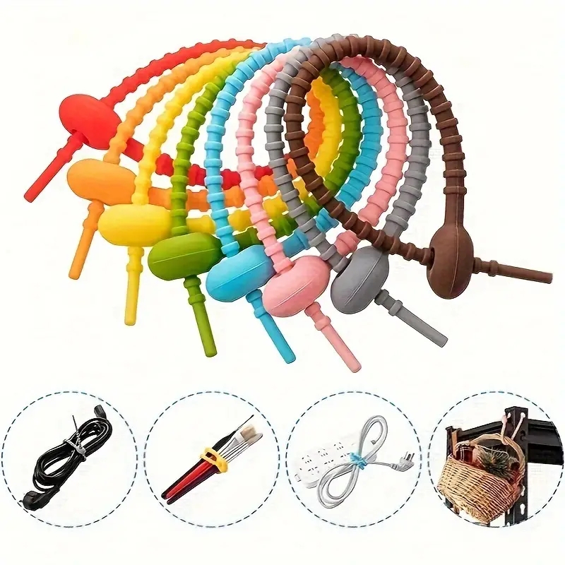 Silicone cable ties5Pcs/Lot 8  - Reusable Zip Bag recensione e prezzo