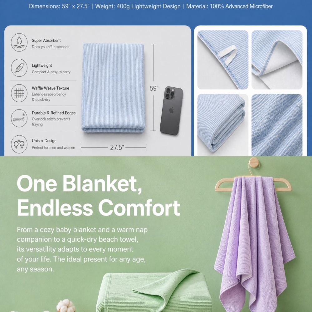 BRLPONVE 100% Cotton Striped B - Travel Towel Quick Dry recensione e prezzo