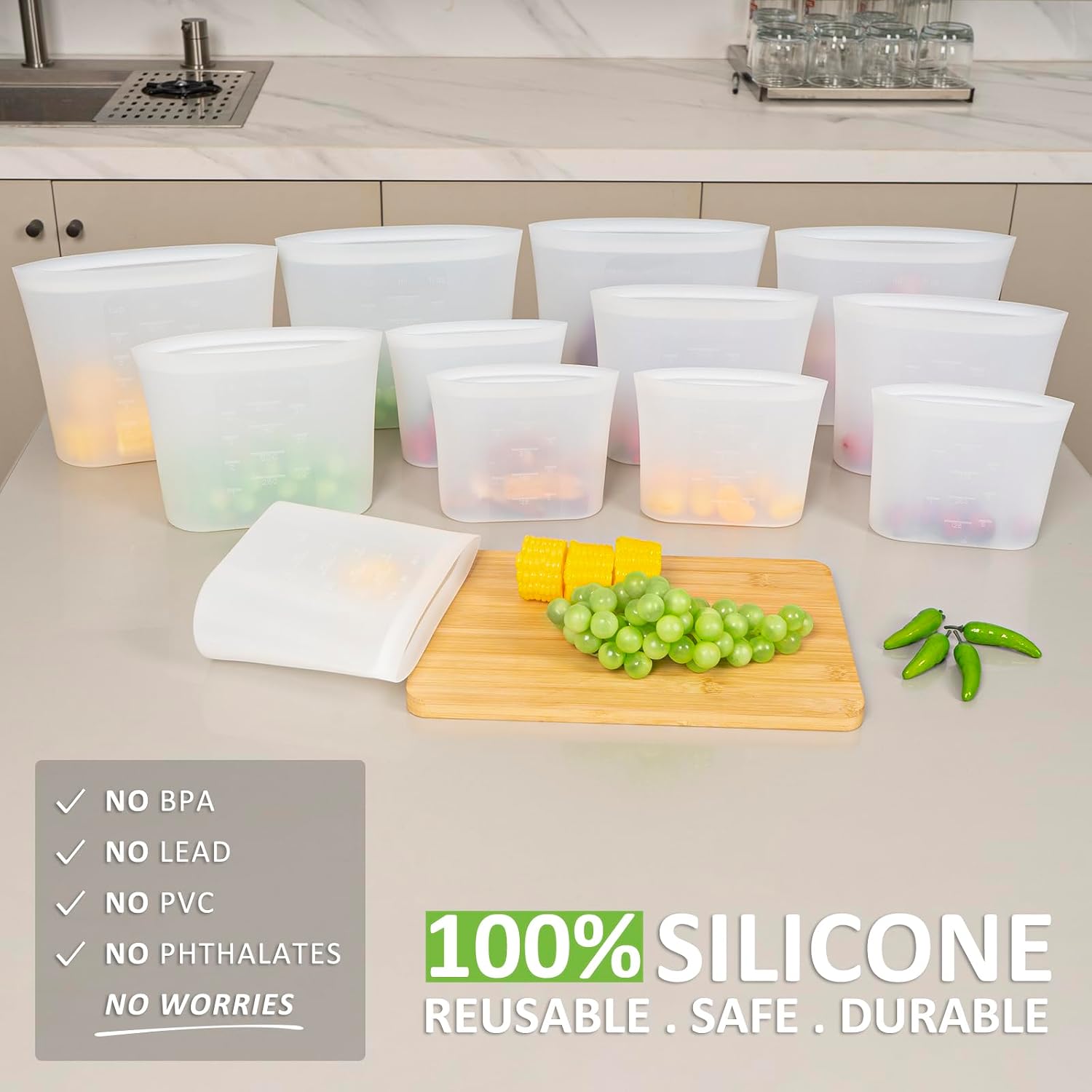 100% Silicone Reusable Storage - Reusable Zip Bag recensione e prezzo
