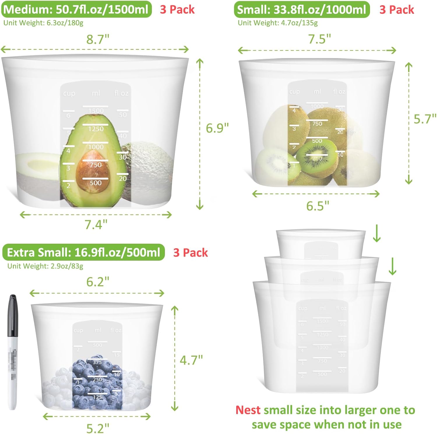 100% Silicone Reusable Storage - Reusable Zip Bag recensione e prezzo