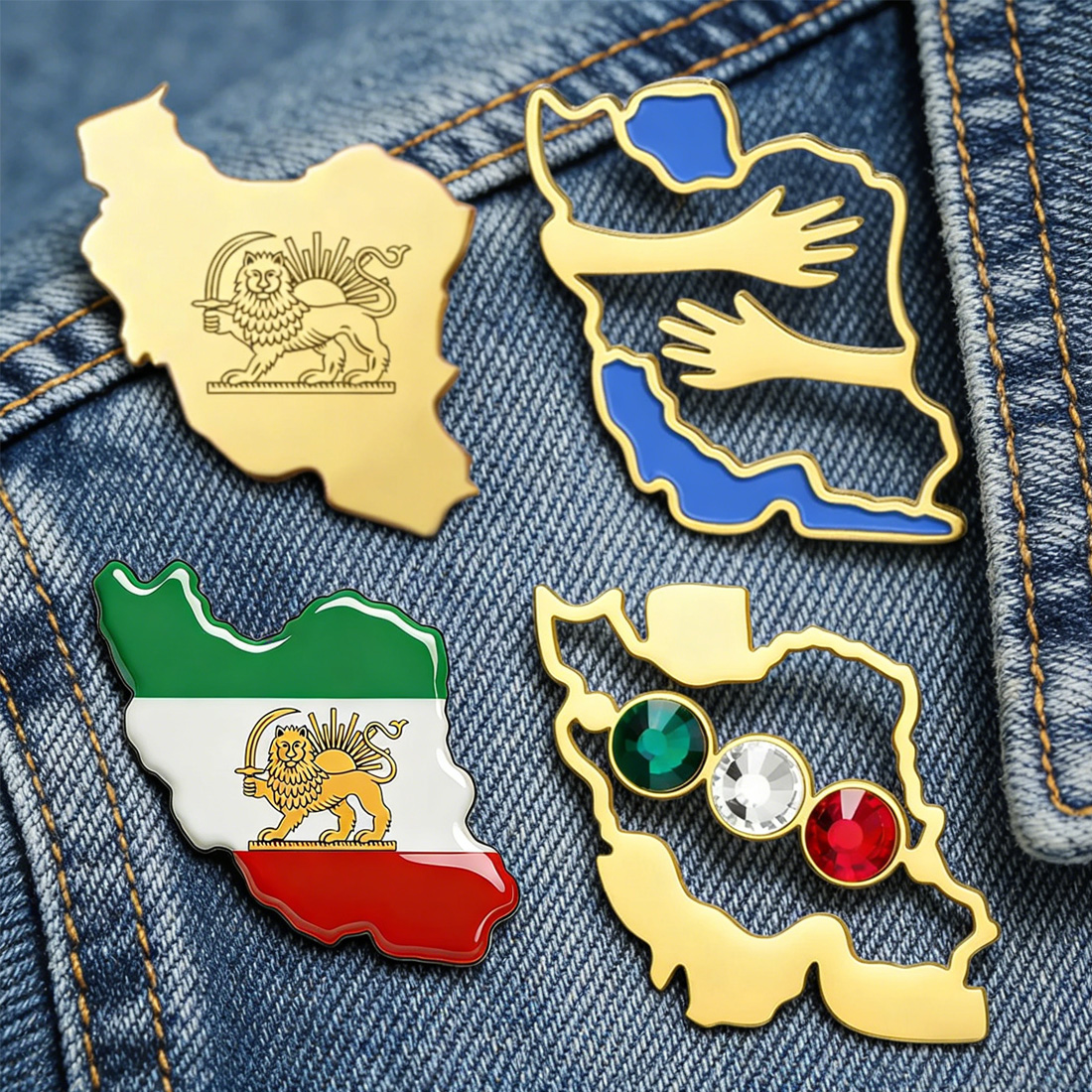 Dawapara Iran Map Shape Brooch - Travel Accessories Set recensione e prezzo